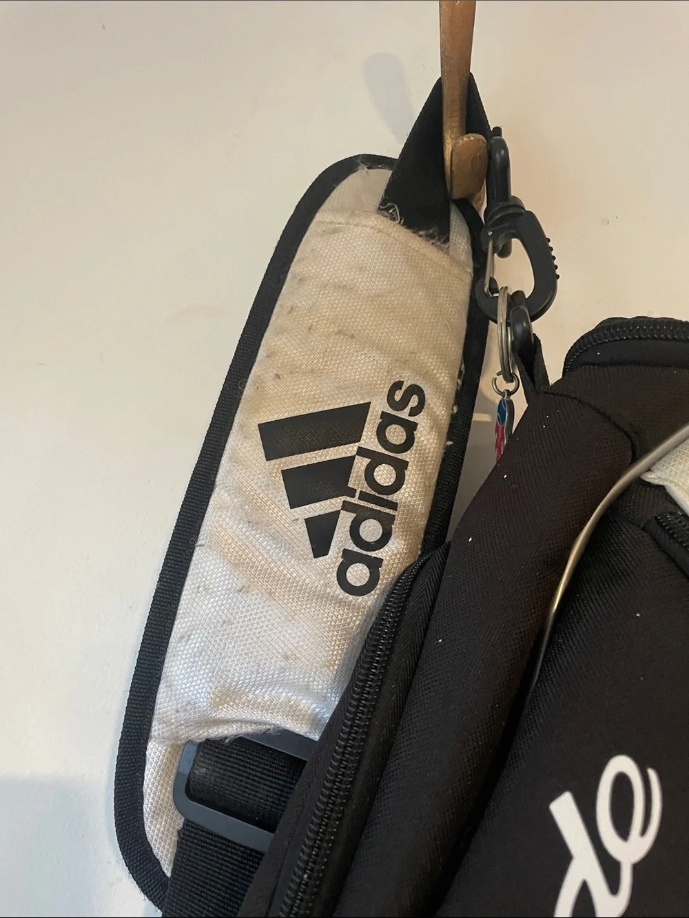 adidas Black and White Barricade Tennis Duffel Bag